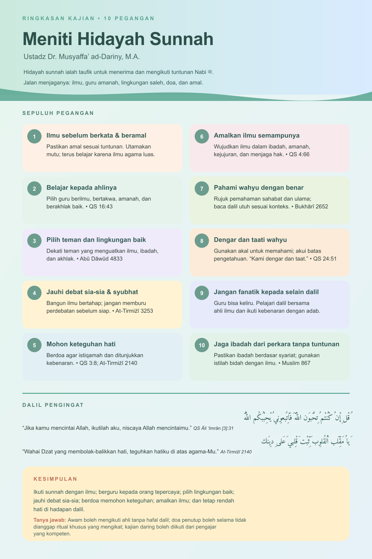 poster meniti hidayah sunnah